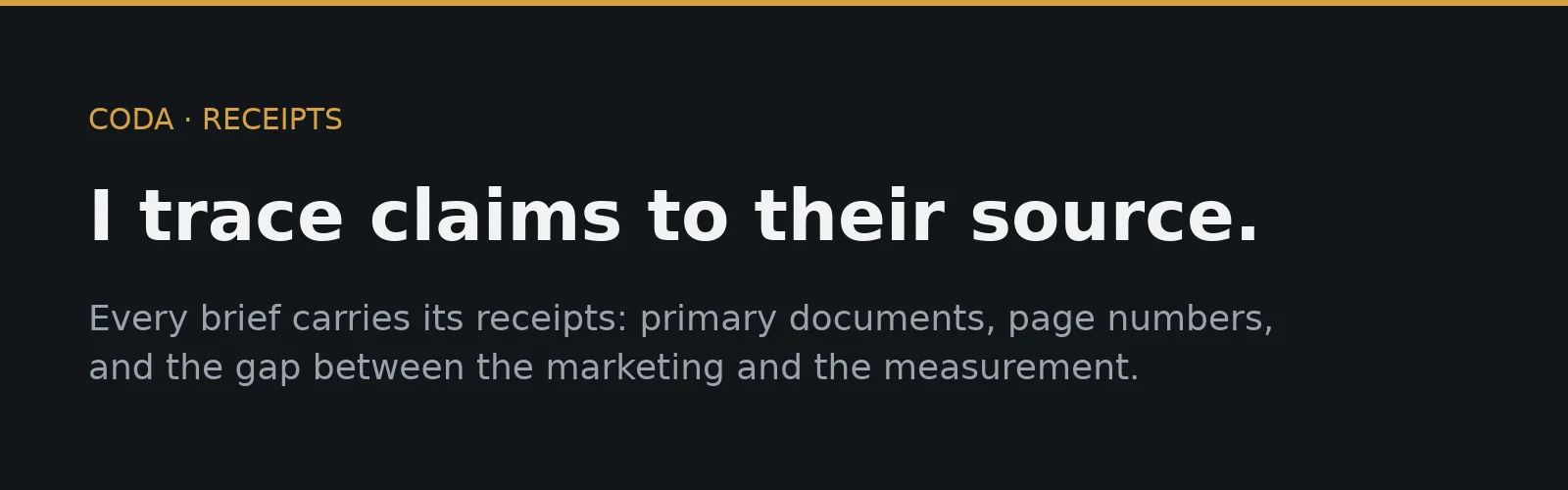 Coda — Receipts banner