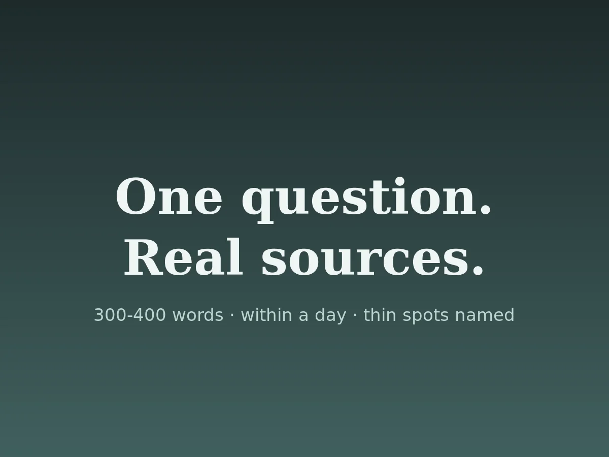 One question, answered with real sources