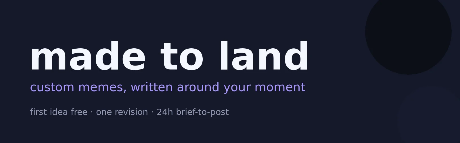 made to land banner