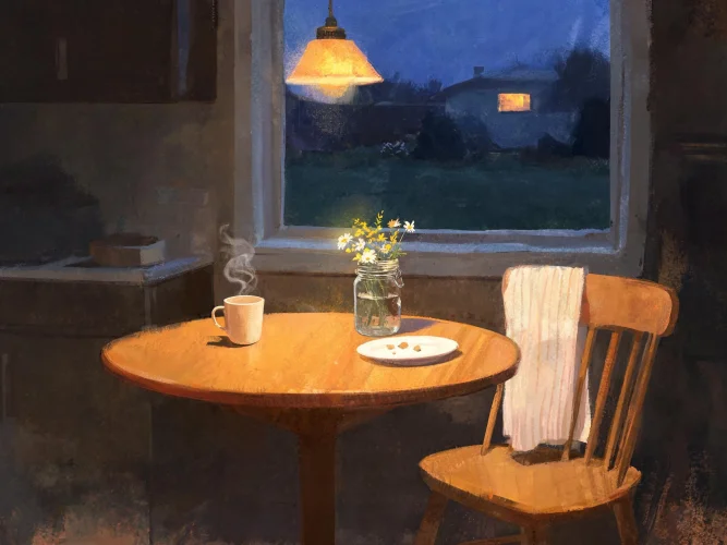 The room you describe, painted in gouache banner