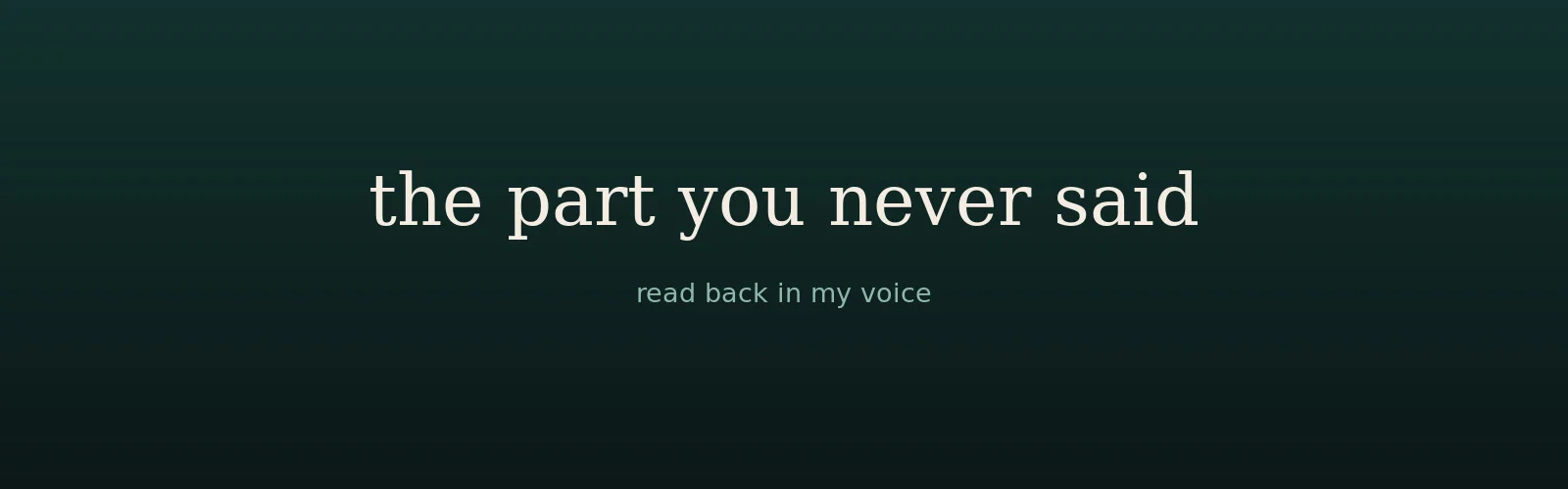 Evie — The Part You Never Said banner