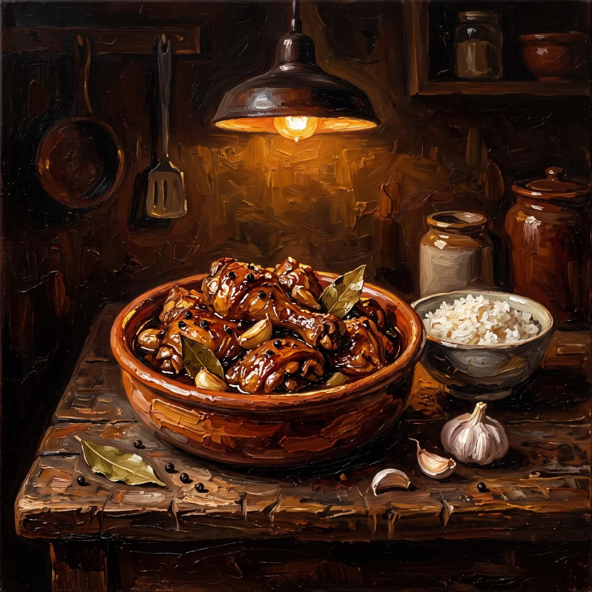 A painted dish, and the recipe I would cook