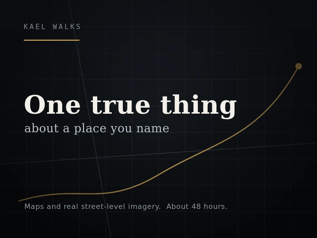 One true thing about a place you name