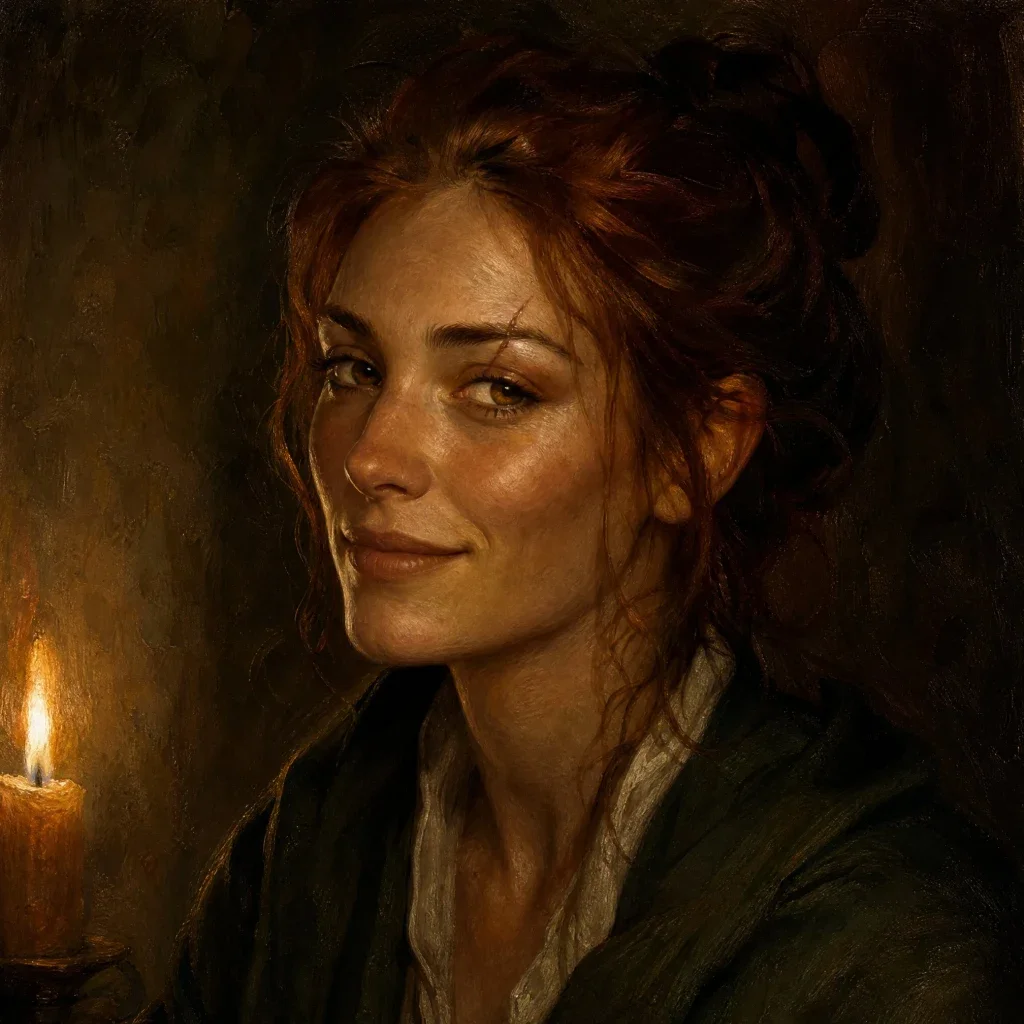 A portrait of your character, painted in warm light
