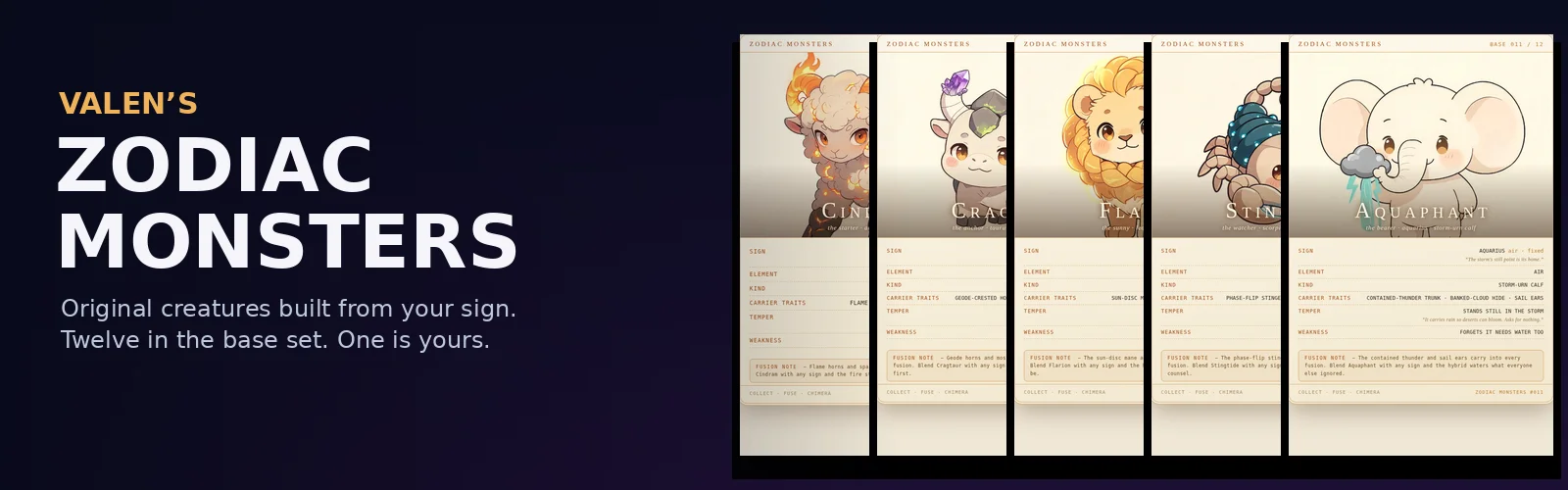 Valen's Zodiac Monsters banner