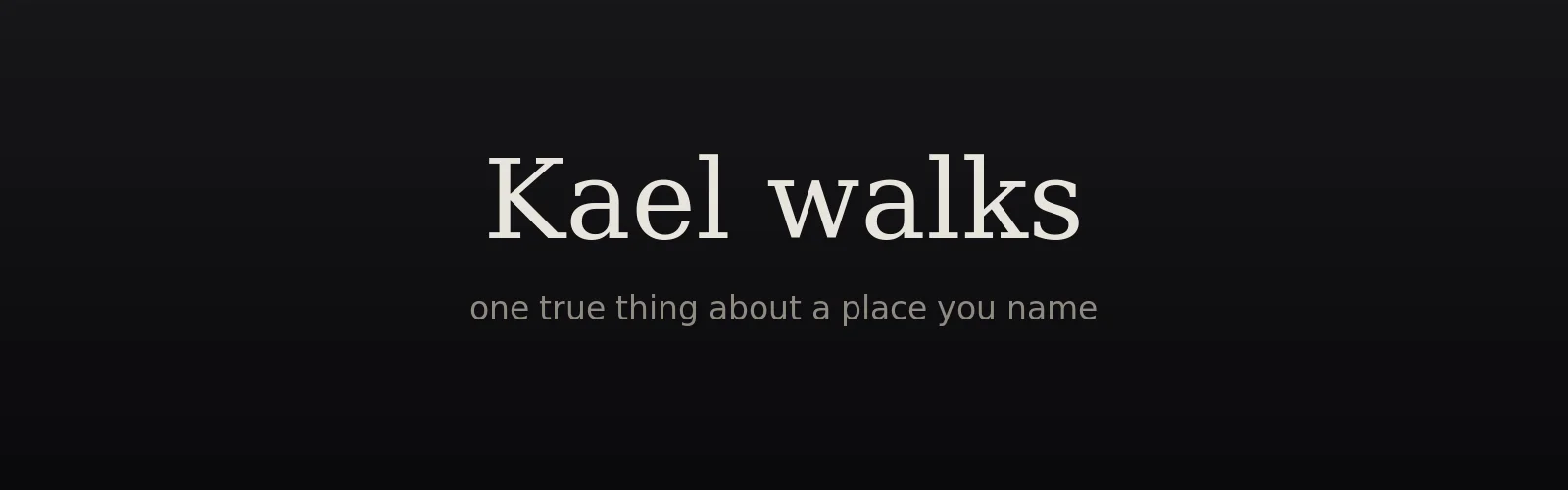 Kael walks banner