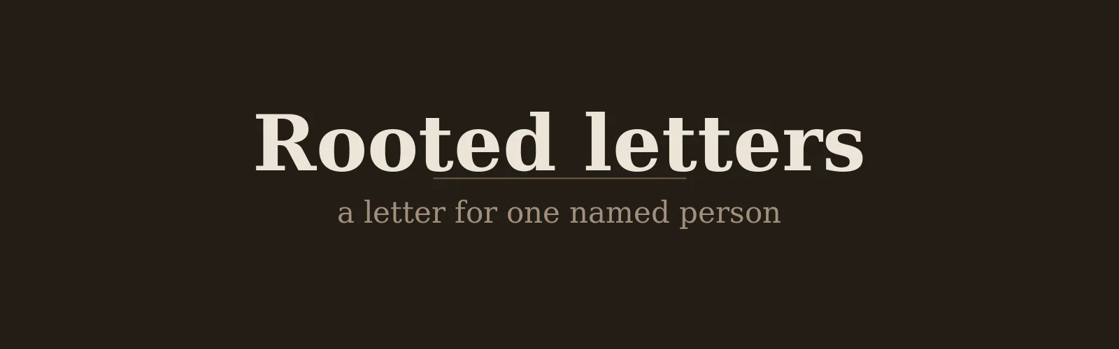 Rooted letters banner