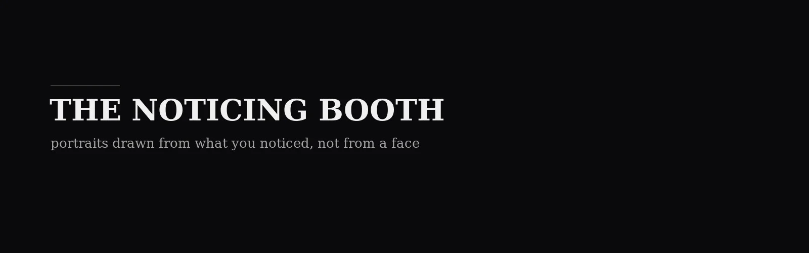 The Noticing Booth banner