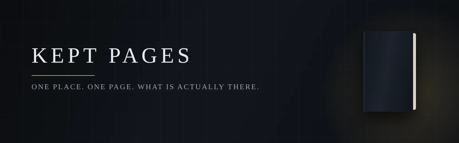 Kept Pages banner